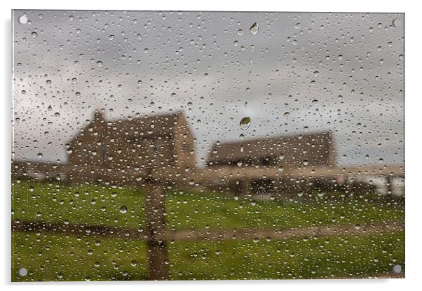 Farmhouse Through the Rain Acrylic by Jeni Harney