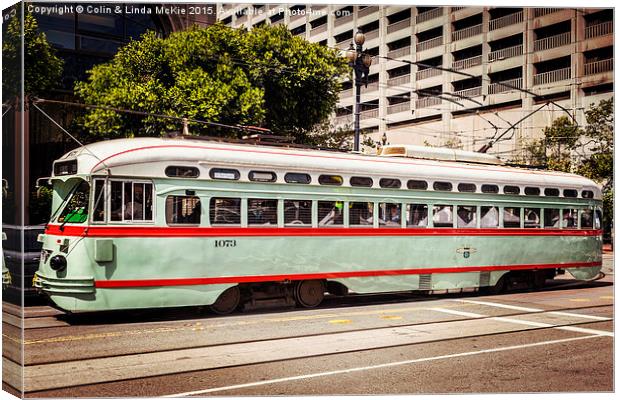 Vintage Streetcar, San Francisco 4 Canvas Print by Colin & Linda McKie