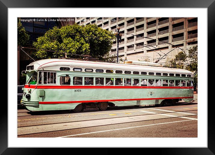Vintage Streetcar, San Francisco 4 Framed Mounted Print by Colin & Linda McKie