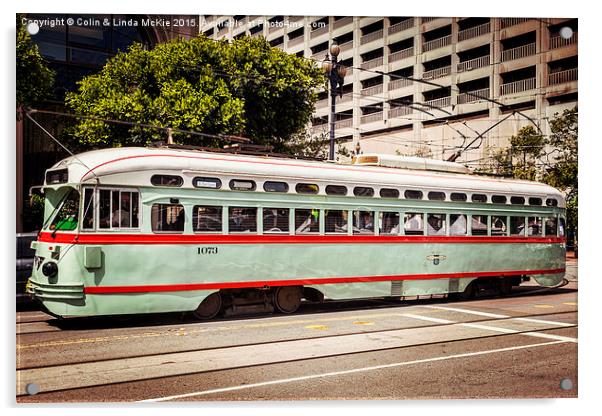 Vintage Streetcar, San Francisco 4 Acrylic by Colin & Linda McKie
