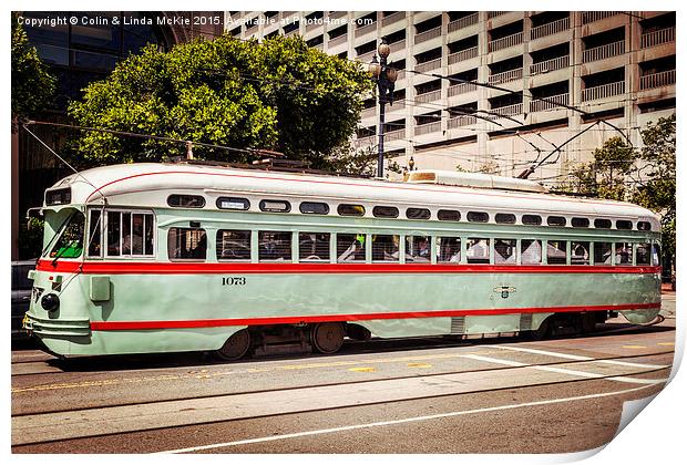 Vintage Streetcar, San Francisco 4 Print by Colin & Linda McKie