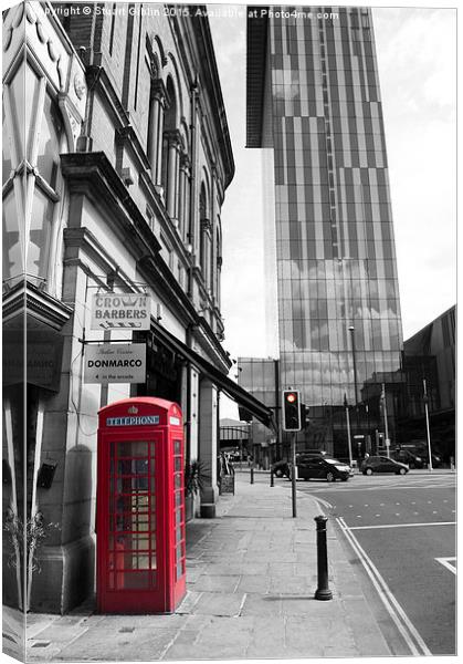  Red Telephone Box and Beetham Tower Canvas Print by Stuart Giblin