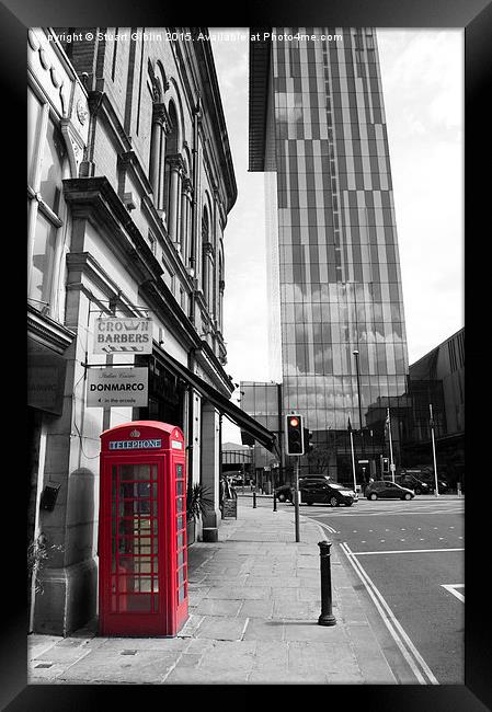  Red Telephone Box and Beetham Tower Framed Print by Stuart Giblin