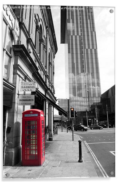  Red Telephone Box and Beetham Tower Acrylic by Stuart Giblin