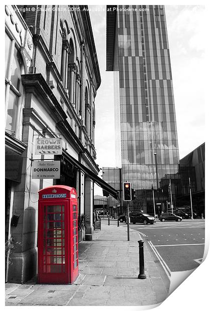  Red Telephone Box and Beetham Tower Print by Stuart Giblin