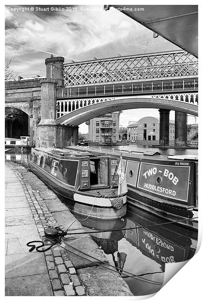 Two Bob Huddlesford moored on at Castlefield Print by Stuart Giblin