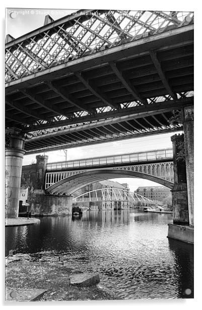 Four Bridges of Castlefield, Manchester Acrylic by Stuart Giblin