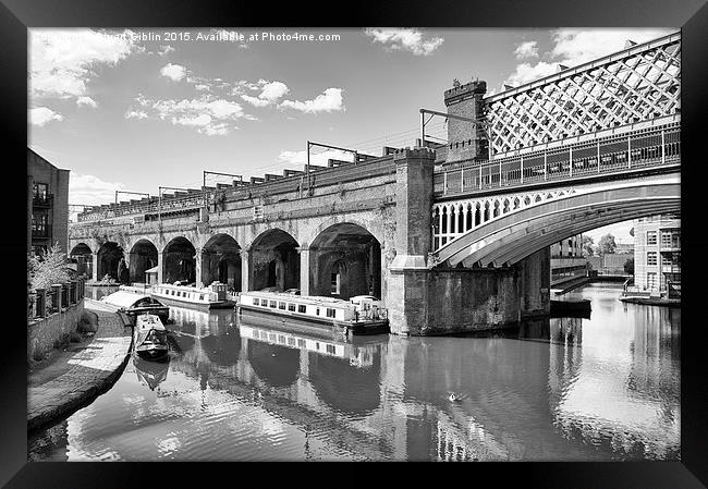 Castlefield Waterways of Manchester & Narrowboats Framed Print by Stuart Giblin