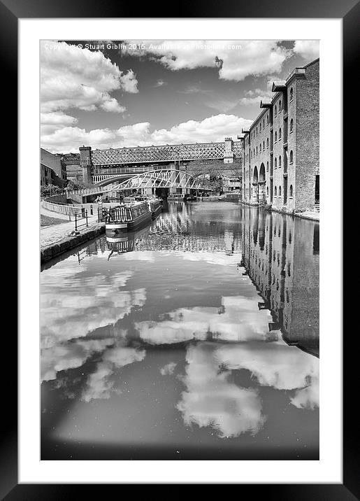 Castlefield Waterways of Manchester, Narrowboat &  Framed Mounted Print by Stuart Giblin