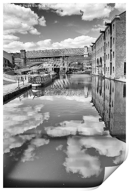 Castlefield Waterways of Manchester, Narrowboat &  Print by Stuart Giblin