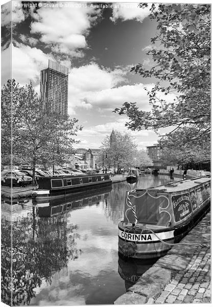 Castlefield Waterways of Manchester and Beetham To Canvas Print by Stuart Giblin