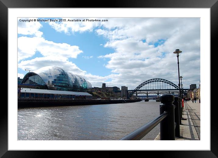  River Tyne, Sage and Tyne Bridge - Newcastle Framed Mounted Print by Michael Boyle