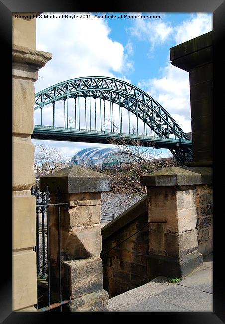  Tyne Bridge through the steps Framed Print by Michael Boyle