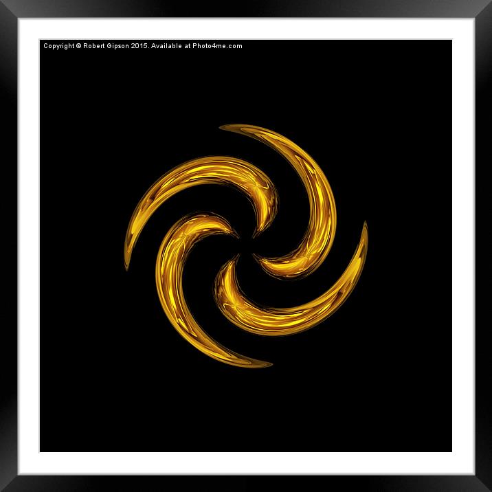  Golden Swirl Propellor Framed Mounted Print by Robert Gipson