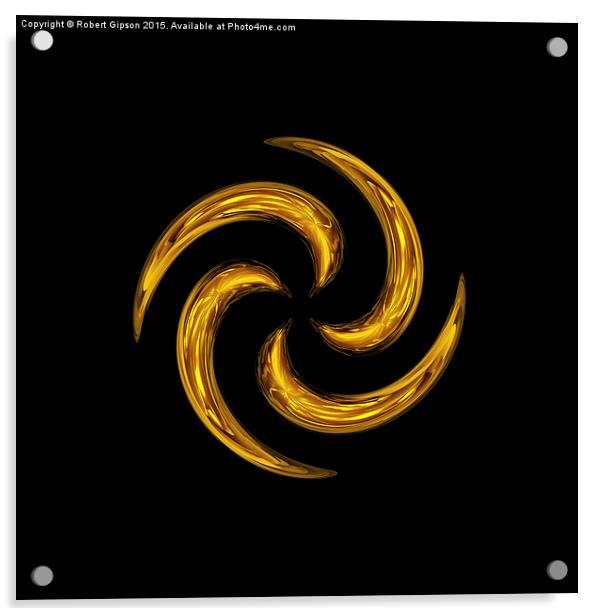  Golden Swirl Propellor Acrylic by Robert Gipson