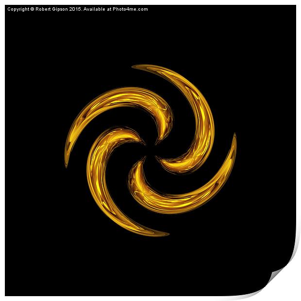  Golden Swirl Propellor Print by Robert Gipson