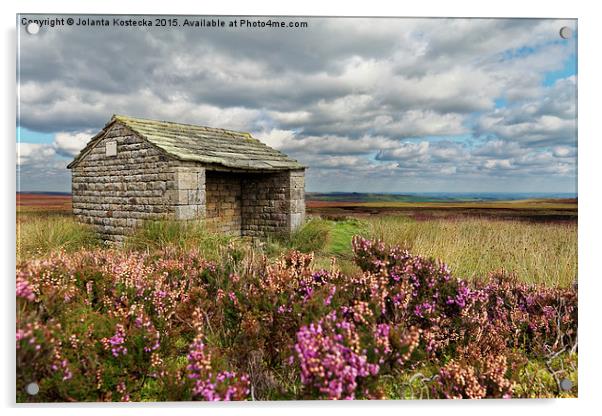  Stone shelter overlooking the moorland Acrylic by Jolanta Kostecka