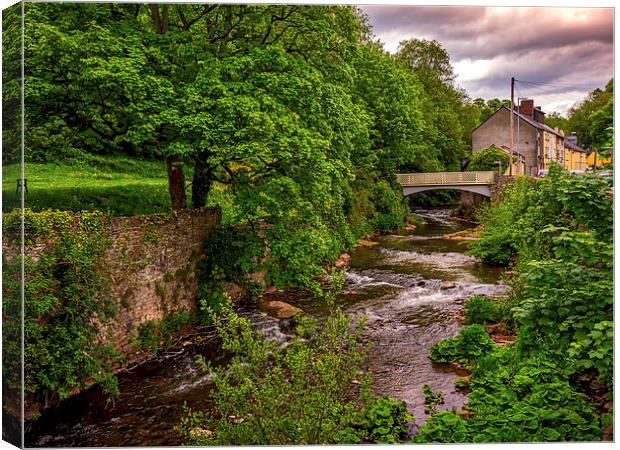 River Usk in Brecon, Wales, UK Canvas Print by Mark Llewellyn