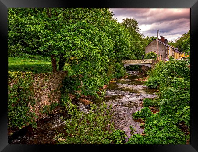 River Usk in Brecon, Wales, UK Framed Print by Mark Llewellyn