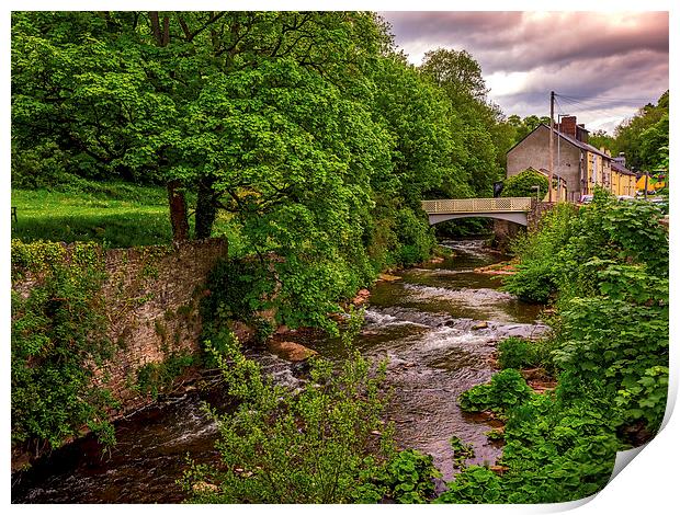 River Usk in Brecon, Wales, UK Print by Mark Llewellyn