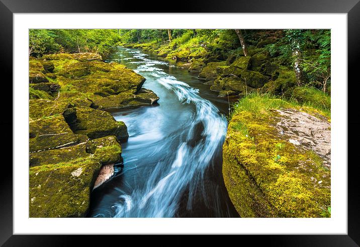 The Strid, River Wharfe, Yorkshire Framed Mounted Print by David Ross