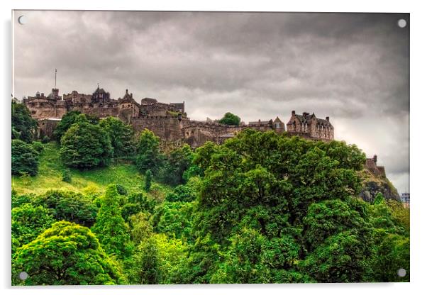 Gathering Storm over Edinburgh Castle Acrylic by Tom Gomez