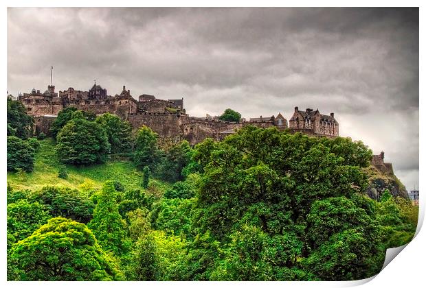 Gathering Storm over Edinburgh Castle Print by Tom Gomez