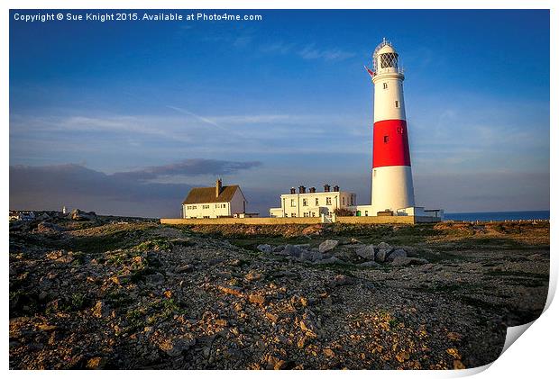 The Lighthouse at Portland Bill Print by Sue Knight