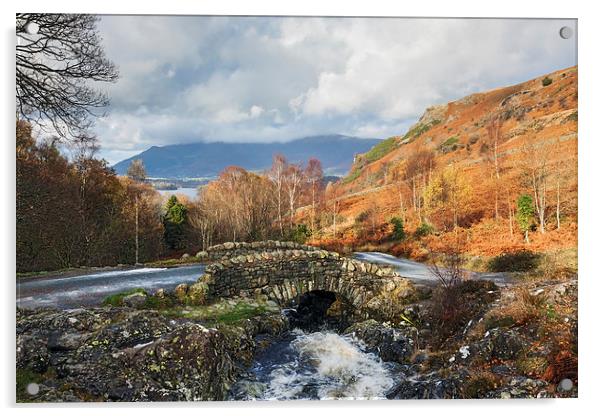  View from Ashness Bridge to Skiddaw Acrylic by Ian Duffield