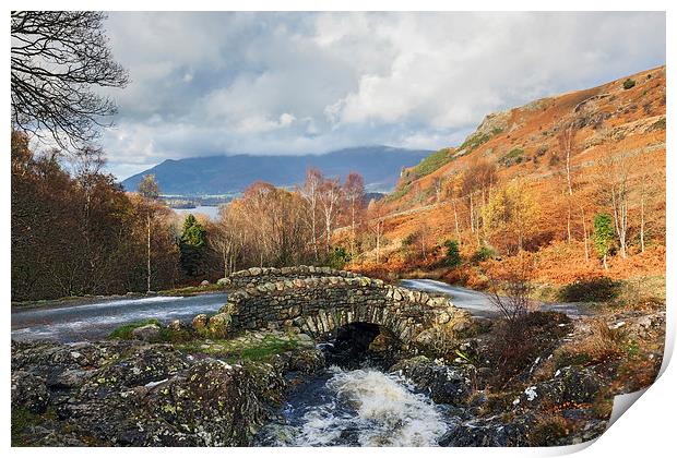  View from Ashness Bridge to Skiddaw Print by Ian Duffield