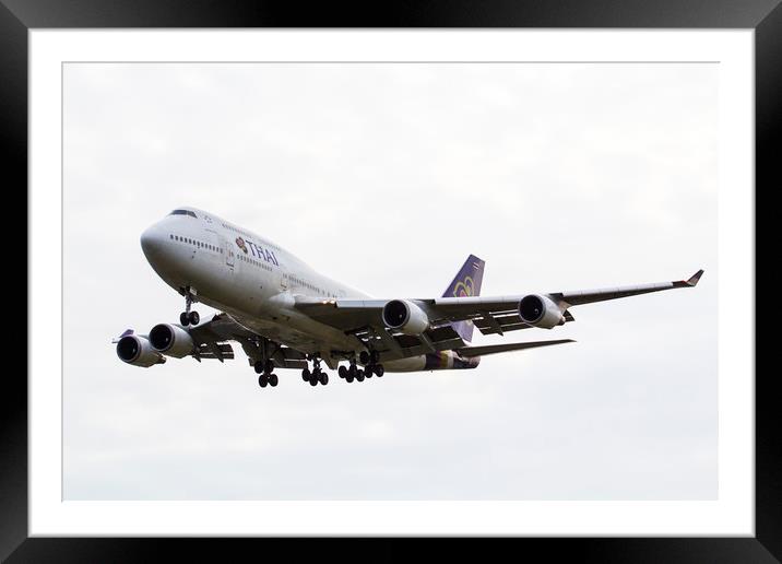Thai Airways Boeing 747 Framed Mounted Print by David Pyatt