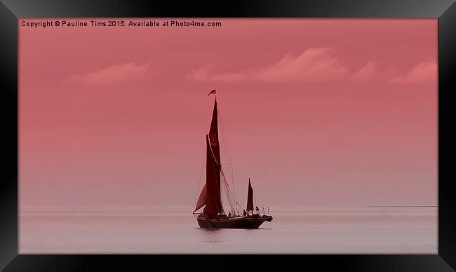 Red Sails at Sunset Framed Print by Pauline Tims