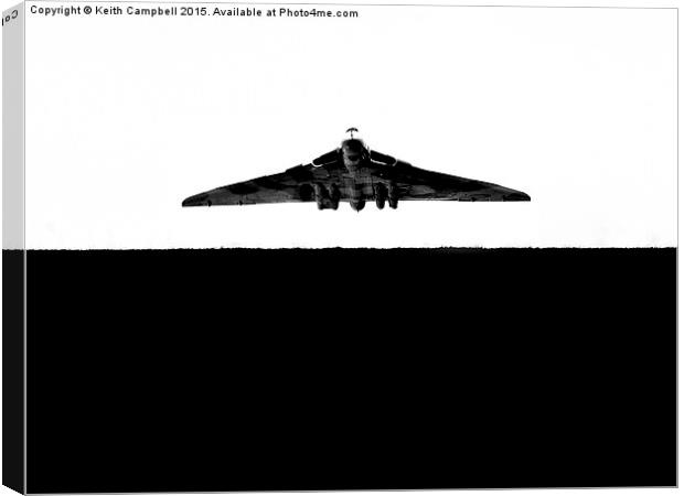  Vulcan XH558 head-on, low and fast. Canvas Print by Keith Campbell