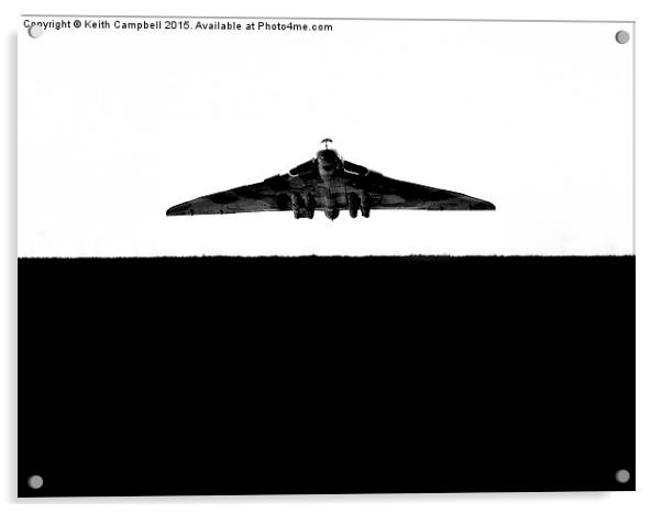  Vulcan XH558 head-on, low and fast. Acrylic by Keith Campbell