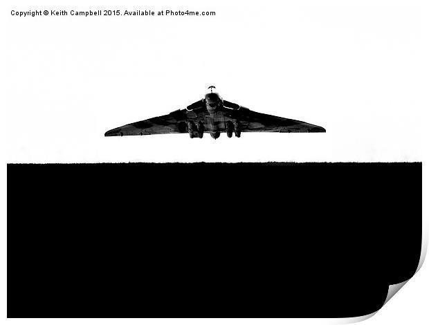  Vulcan XH558 head-on, low and fast. Print by Keith Campbell