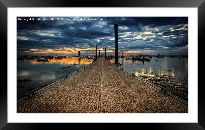  Walkway to the boats at West Mersea Framed Mounted Print by matthew  mallett