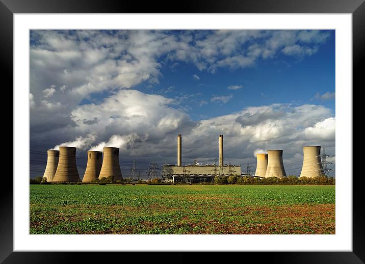 Stormy Skies over West Burton Power Stations Framed Mounted Print by Darren Galpin
