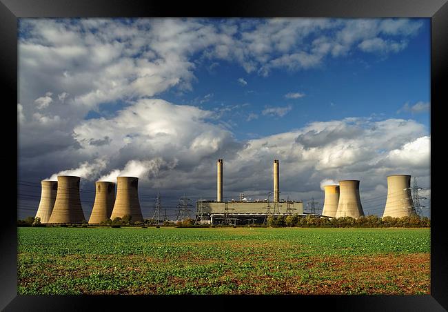 Stormy Skies over West Burton Power Stations Framed Print by Darren Galpin