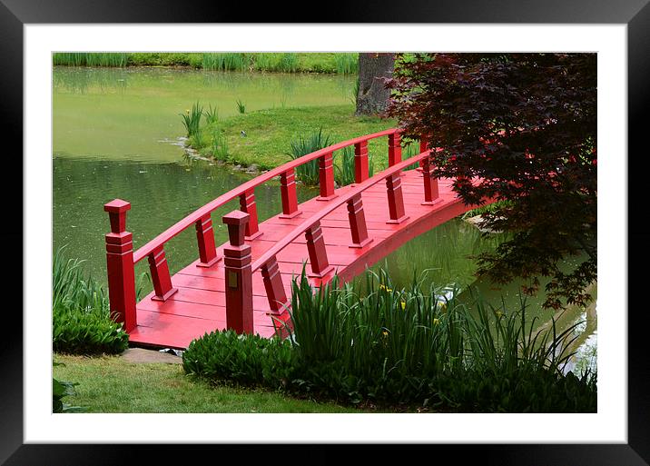  Classic Red Bridge Framed Mounted Print by Kathleen Stephens