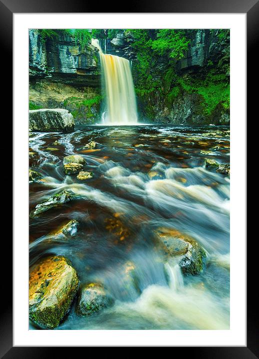 Thornton Force Waterfall, Ingleton, Yorkshire Dale Framed Mounted Print by David Ross