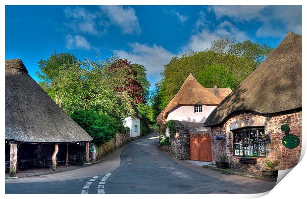  Cockington Forge and Thatched Cottages at Cocking Print by Rosie Spooner