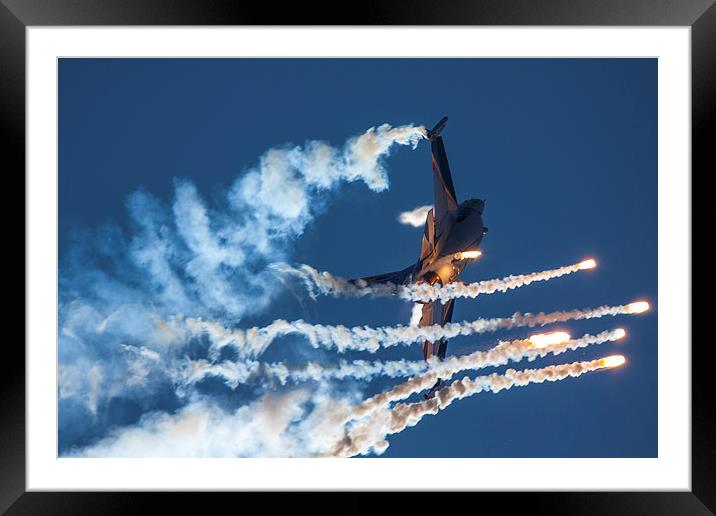  Belgian F16 firing flares Framed Mounted Print by Oxon Images