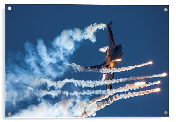  Belgian F16 firing flares Acrylic by Oxon Images