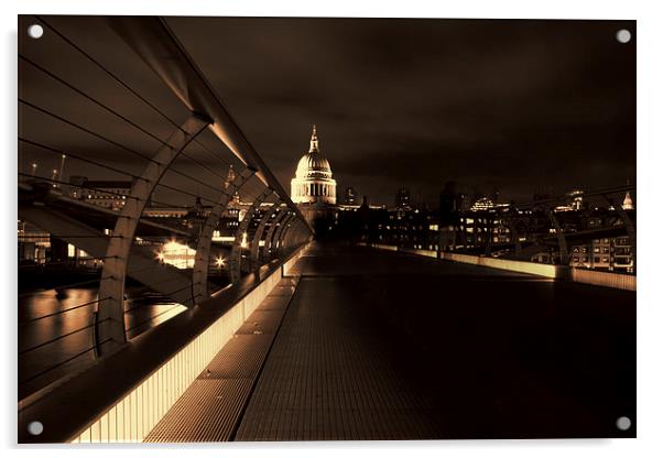  St Pauls cathedral at night Acrylic by Oxon Images