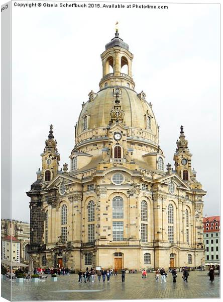  Dresden Frauenkirche Canvas Print by Gisela Scheffbuch