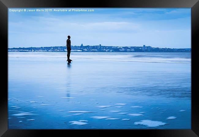 Iron Man in front of the Wirral Peninsula Framed Print by Jason Wells