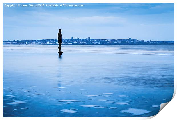 Iron Man in front of the Wirral Peninsula Print by Jason Wells