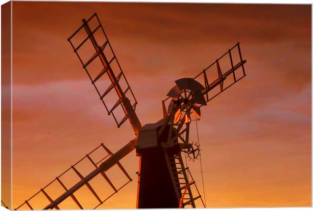 Windmill silhouette Canvas Print by Valerie Anne Kelly