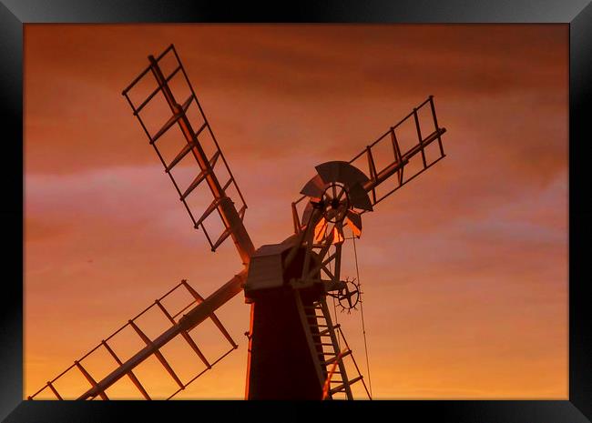 Windmill silhouette Framed Print by Valerie Anne Kelly