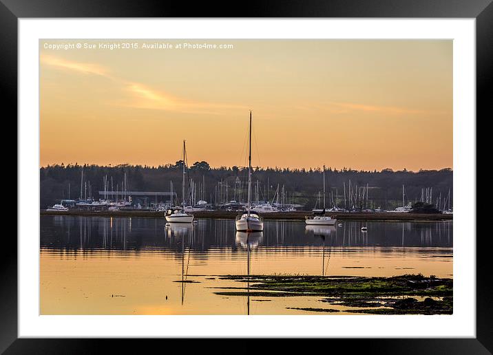  Boats on Beaulieu River Framed Mounted Print by Sue Knight